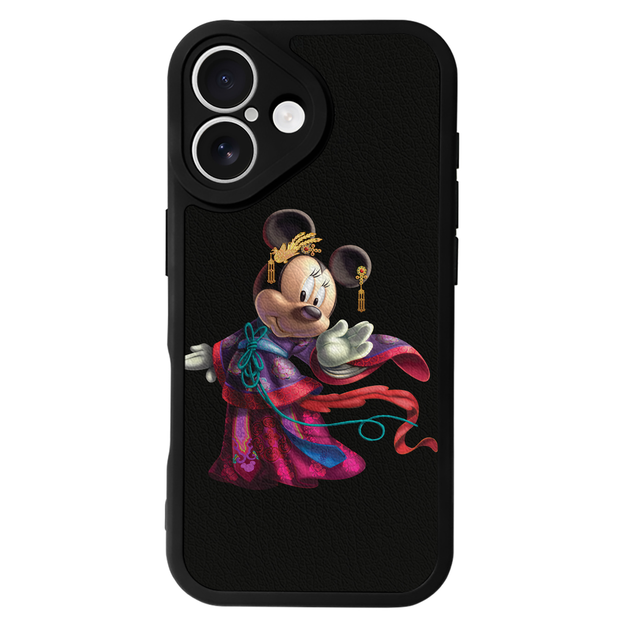 （画像用） ミッキーマウス Mickey Mouse 【iPhone 16シリーズ対応】シリコンスマホケース（レザー調） 材質：シリコン